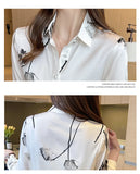 Weiyinxing Blouses Femme Long Sleeve Blouse Women Blusas Mujer De Moda 2023 Turn Down Collar Print Chiffon Blouse Shirt Tops E677