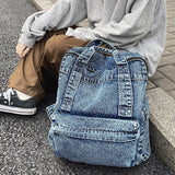 Weiyinxing Women's Backpack Large Schoolbag Designer Capacity Daypack Casual Denim Rucksack Student School Book Bag Retro Backpacks