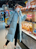 Weiyinxing Korean Winter Jacket Women X-long Parkas Coat Solid Hooded Thicken Warm Female Snow Wear Outwear Fashion Casual Puffer Coat