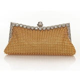 Weiyinxing Gold Clutch Bag Glitter Bead DESIGN Elegant Woman Party Bags Vintage Fashion Bridal Purse Silver Handbags Night Bag