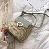 Weiyinxing Straw Bucket Bags For Women Summer Crossbody Bags Lady Travel Purses And Handbags Female Shoulder Messenger Bag Bolsa