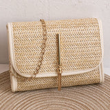 Weiyinxing New Women's Summer Woven Bag Messenger Straw Bag Small Square Bag Fashion Bag Crossbody Bags Womens Bag