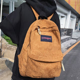 Weiyinxing Girl Corduroy Design College Backpack Cool Women Men Striped Fashion Teenage Book Bag Ladies Travel Female Laptop School Bag