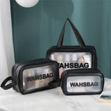 Weiyinxing Leather Cosmetic Bag PVC Transparent Case Travel Organizer Box with Zipper Different Sizes Wash Clear Makeup Artist Tool Bags