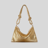 weiyinxing Metal Mesh Women Shoulder Bags Designer Sequined Lady Handbags Luxury Evening Party Tote Purses Glitter Female Bag 2023