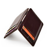 Weiyinxing Thin Vertical Men Wallet Small PU Leather Elastic Ribbon Purse Mini Solid ID Card Holder Bank Credit Card Case for Man