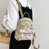 Weiyinxing Leather Shoulder Mini Small Backpack Multi-Function Ladies Phone Pouch Pack Flower Print Ladies School Backpack Bag for Women