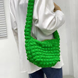 Weiyinxing hobos puffy crossbody bags for women designer nylon ruched quilted lady shoulder bag small tote female purses 2023