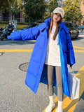Weiyinxing Korean Winter Jacket Women X-long Parkas Coat Solid Hooded Thicken Warm Female Snow Wear Outwear Fashion Casual Puffer Coat