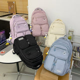 Weiyinxing New Waterproof Nylon Backpack Casual Big Capacity Woman Rucksack Multi-pocket College Student Book Bagpack Schoolbag