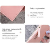 Weiyinxing Men and Women ID Card Holder PU Zipper Small Coin Purse Credit Card Holder Solid Color Business Case Business Card Holder Wallet