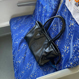 Weiyinxing Black Tote Bags for Women Vintage Luxury Designer String Shoulder Bag Large Capacity Shopper All-match Fashion New Handbag