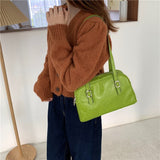 Weiyinxing Women Green Big Shoulder Bags PU Leather Female Purse Handbags Large Capacity Ladies Daily Small Casual Tote Bolso Mujer