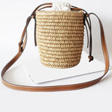 Weiyinxing Women Bags Round Straw Tote Raffia Round Barrel Straw Woven Crossbody Bag Handbags Beach Shoulder Bag for Women 2023