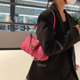 Weiyinxing Nubuck Women Shoulder Bags Matte Leather Solid Color Ladies Underarm Bag Fashion Female Chain Small Purse Handbags
