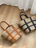 Weiyinxing beach basket summer bag straw bag fashion beach bags big rattan shoulder bags large capacity woven bag hand-made handbags