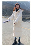 Weiyinxing Long Down Jacket Women 2023 Loose Thicken Warm Windproof Puffer Coat Hooded Parkas Fashion Female Outwear Streetwear