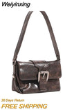 Weiyinxing New Women Fashion Shoulder Bag PU Messenger Bag Simple Crossbody Bag Solid Color Soft Lightweight Underarm Bag
