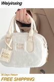 Weiyinxing Womens Winter Plush Shoulder Bag Soft Fluffy Cute Autumn Purses and Handbags Luxury Designer Casual Elegant Crossbody Bags