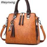 Weiyinxing PU Leather Ladies HandBags Women Messenger Bags TotesTassel Designer Crossbody Shoulder Bag Boston Hand Bags Hot Sale