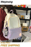 Weiyinxing Student Ladies Cute Backpack Large Women Female Harajuku School Bags Book Kawaii Backpack Nylon Girl Trendy Bag Fashion