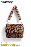 Weiyinxing Bag animal print leopard bag women ladies winter warm crossbody bags famous Brand Large Capacity shoudler Clutch 2023 new