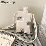 Weiyinxing Mini Mobile Phone Bag Summer Candy Colors Women's Bag 2023 Trend Crossbody Bag Hollow Out Puzzle Shape Lady Shoulder Bag