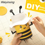 Weiyinxing diy material bag homemade bucket bag cute little bee one-shoulder diagonal bag hand-woven bag women bag wallet purse