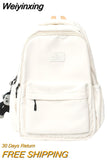 Weiyinxing Women Backpack Female Waterproof Nylon Schoolbag Student Book Bag Solid Color School Backpacks for Teenager Gilrs Boys