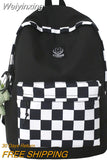 Weiyinxing Women Plaid Harajuku Backpack Girl Travel School Bag Female Laptop Lattice College Backpack Fashion Ladies Cute Book Bags