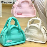 Weiyinxing Autumn Winter Cute Cotton Padded Trendy Soft Kawaii Cloud Messenger Bag Ladies Bag Tote Bag Side Bag for Ladies Purse