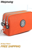 Weiyinxing Zipper Wallet, Women's Casual Waterproof Clutch Bag Versatile Nylon Phone Bag with Wristlet