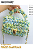 Weiyinxing Rope Woven Women Handbags Designer Knitting Chains Shoulder Crossbody Bag Casual Lady Hand Bags Small Flap Purses 2023