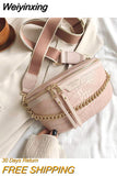 Weiyinxing Women Leather Bag High Quality Waist Bag Thick Chain Shoulder Crossbody Chest Bag Female Belt sac Designer Brand Handbag