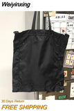 Weiyinxing Ladies Drawstring Large Capacity Shoulder Messenger Bag Waterproof Solid Color Crossbody Bags Shopping Folding Casual New
