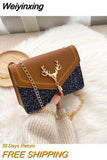 Weiyinxing Square Bag 2023 Fashion Shoulder Bags for Women Crossbody Daily Wild Chain Simple Leather Female Messenger Phone Wallet