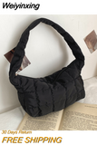 Weiyinxing Oxford Cloth Women's Shoulder Bag Folds Rhombus Embroidery Thread Underarm Bag Niche Design Simple Handbags for Women