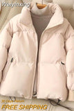 Weiyinxing Korean Women Parkas Fashion Loose Warm Winter Coat Thick Zipper Puffer Jacket Casual Cotton Padded Coats Female