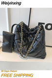 Weiyinxing Lattice Tote Shouler Bags for Women Handbags Purses 2023 New Vintage Ladies Padded Bags Luxury Brand Designer Big Capacity