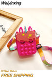 Weiyinxing Children's Silica Gel Shoulder Bag Cute Baby Girls Mini Coin Purse Handbags Lovely Pink Kids Small Wallet Crossbody Bags