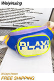 Weiyinxing Play Children's Waist Shoulder Bags Fashion Nylon Boys Kids Coin Purse Contrast Color Crossbody Bags Girls Small Handbags