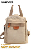 Weiyinxing Student Waterproof Backpack Female Women Vintage School Bag Girl ladies Nylon Backpack Long handle Book Bag Fashion Teenage