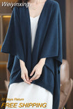 Weiyinxing And Autumn High-Quality Wool Shawl Women's Medium-Length Korean Version Of Sleeveless Casual Cashmere Cape Jacket