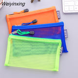 Weiyinxing Pcs Transparent Grid Zipper Pen Bag Pencil Case Storage Package For Girls Korean Stationery School Supplies School Student