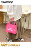 Weiyinxing Casual Canvas Large Capacity Tote Bag Women Handbags Designer Letters Shoulder Crossbody Bags Luxury Big Shopper Bag Purse