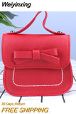 Weiyinxing New Children's Shoulder Bag PU Leather Solid Bowknot Girls Princess Handbag Lovely Baby Mini Messenger Bags Kids Coin Purse