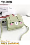 Weiyinxing Color Princess Accessories Coin Purse Lovely Baby Girls Small Square Crossbody Bags Cute Rabbit Children's Shoulder Bag