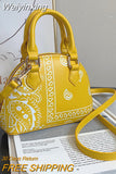 Weiyinxing PU Leather Women's Shell Bag Summer Cashew Flower Ladies Shoulder Crossbody Bag Female Set Small Top Handle Bags Handbags
