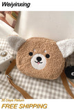 Weiyinxing Japanese Girls Style Kawaii Bag Cartoon Cute Plush Shoulder Bags For Woman New Small Crossbody Packs Female Phone Purse