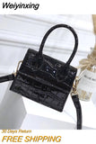 Weiyinxing Small Square bag 2023 Fashion New Quality PU Leather Women's Handbag Crocodile pattern Chain Shoulder Messenger Bags